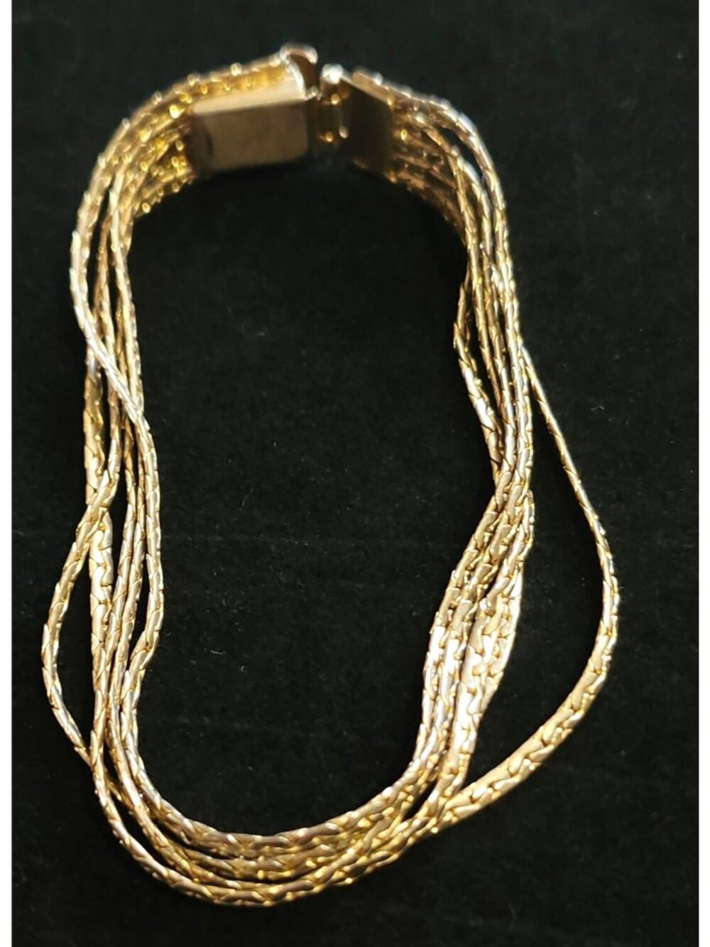 2 Silver Tone Bracelets PAJ Bangle, 5 Strand Chain Link Sparkling Casual Jewelry - Picture 3 of 15